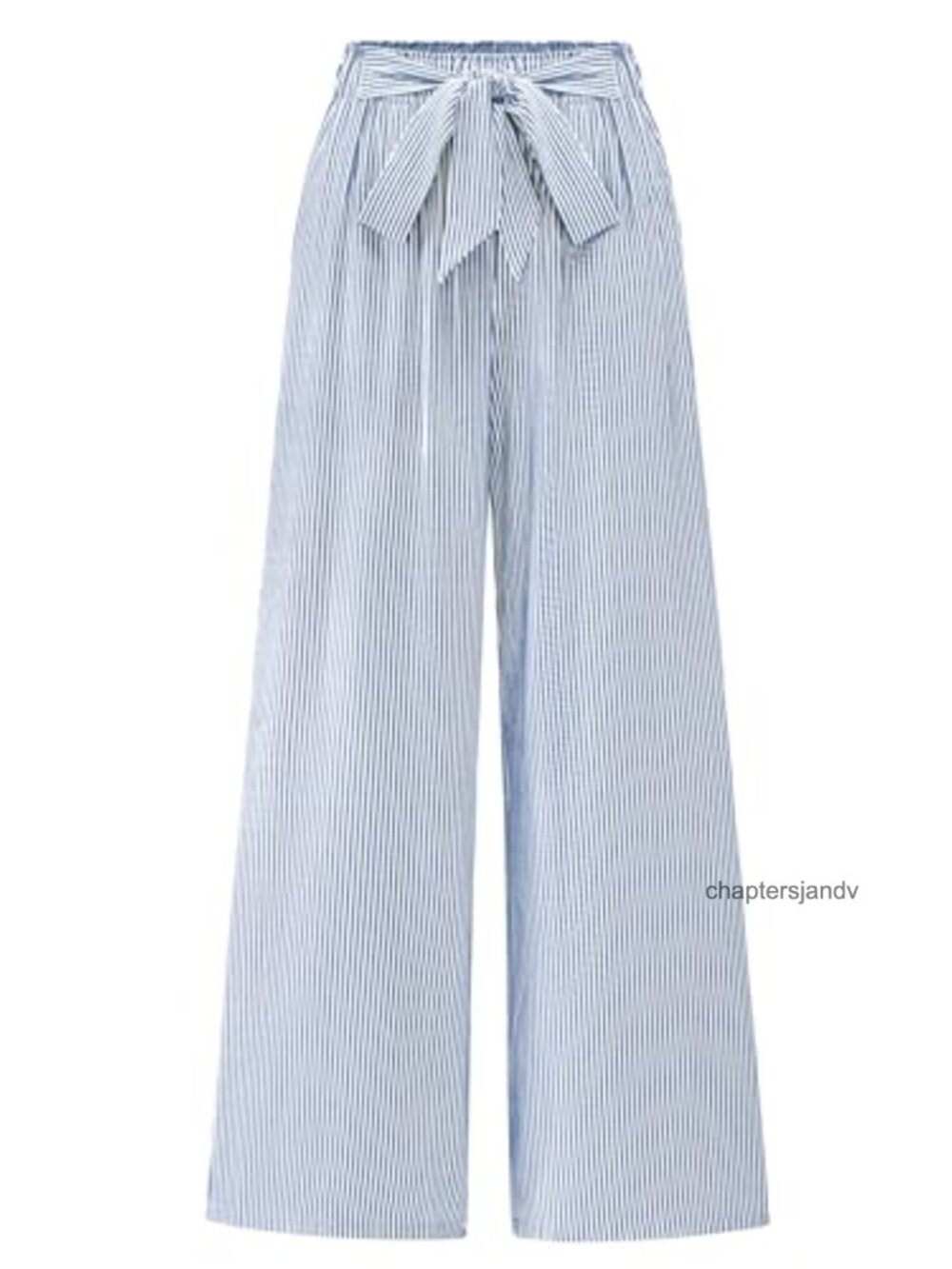 Wide Leg Palazzo Pants High Waisted Tie Knot Flowy Striped Work Trousers